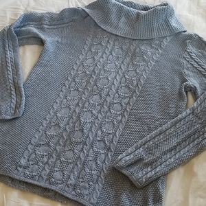 Jeanne Pierre Blue Cowlneck Sweater